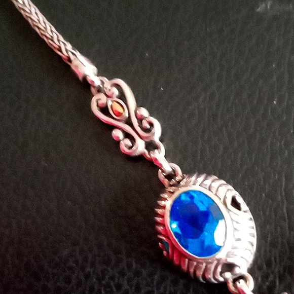 BALI LEGACY STERLING SILVER AND 18k GOLD CARIBBEAN BLUE QUARTZ Y-NECKLACE - Picture 4 of 9